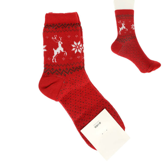 Christmas Theme Comfort Novelty Socks : Red