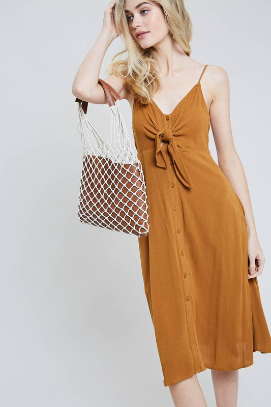 Front Tie Button down Dress