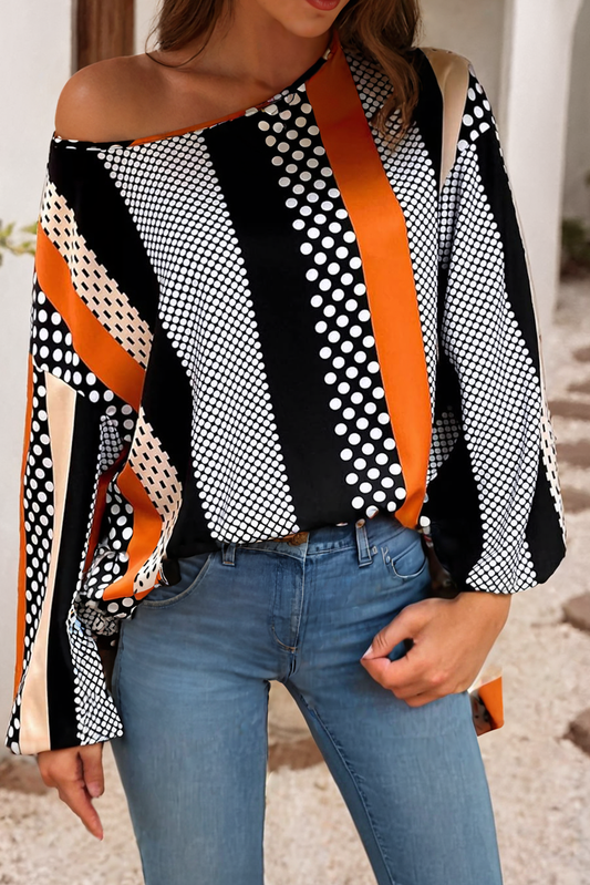 Printed Puff Sleeve Blouse