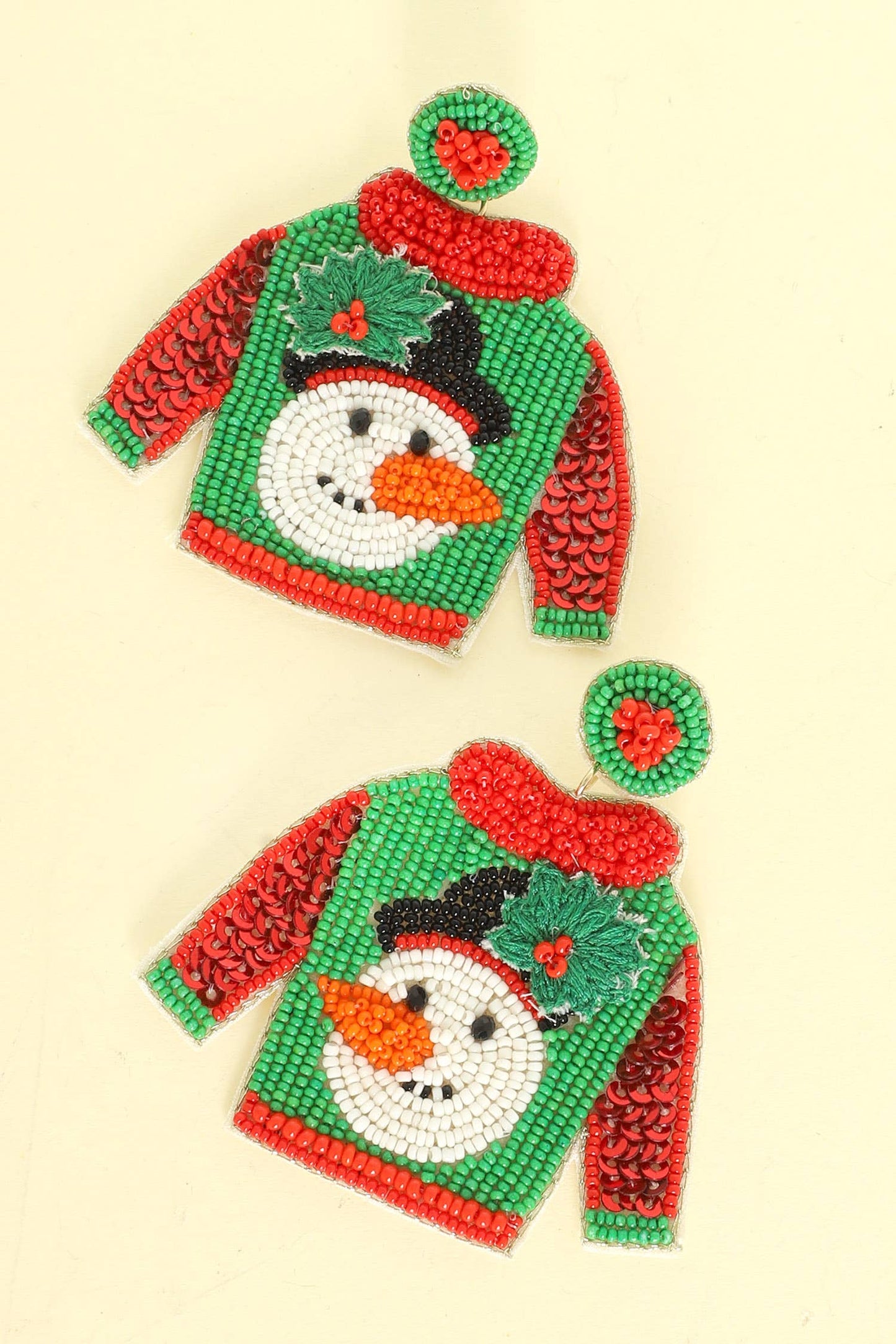 Christmas Ugly Sweater Snowman Earrings